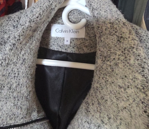 Calvin Klein Women's Black and Gray Trench Coat - Picture 2 of 3